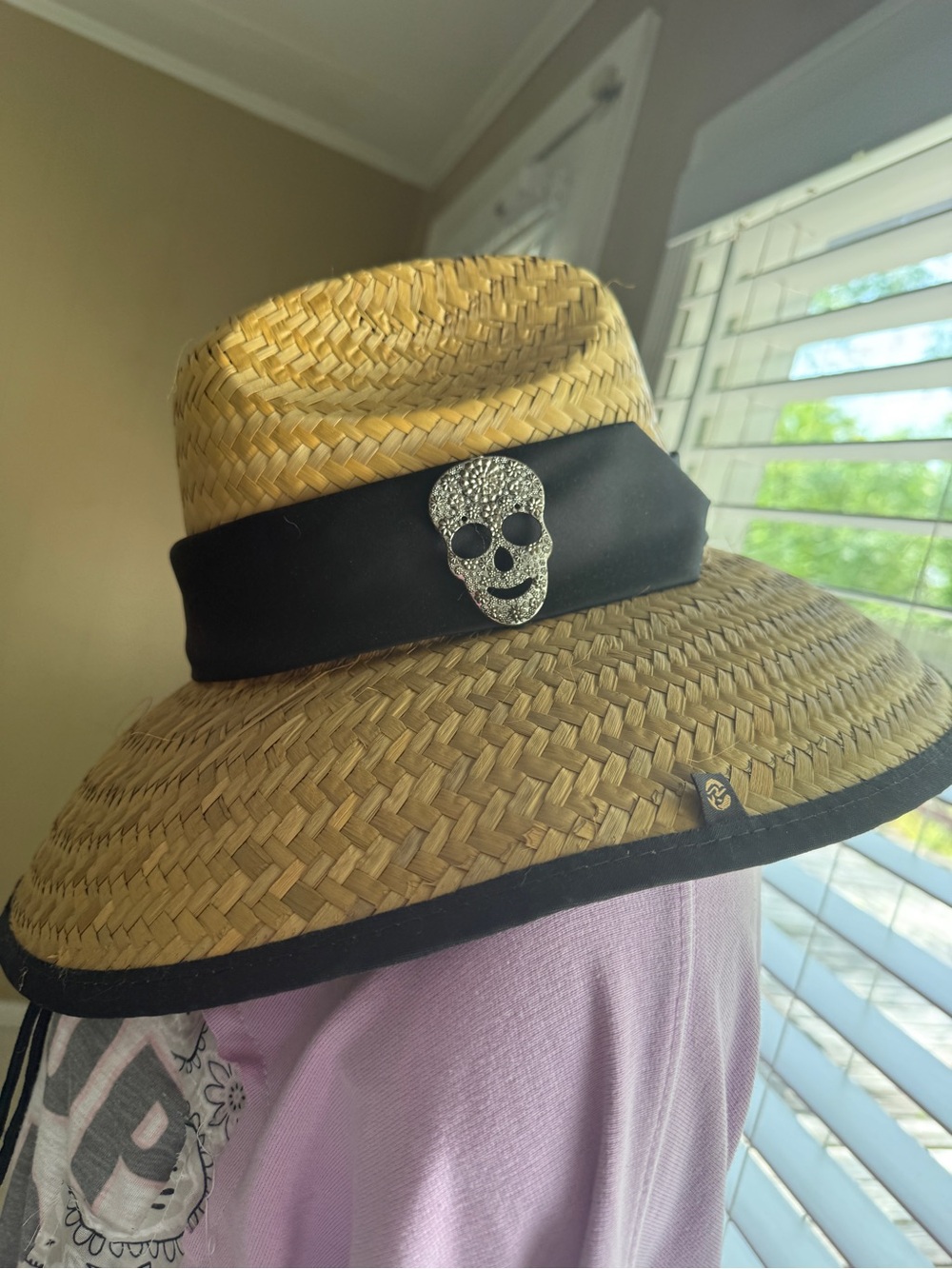 Island Girl straw hat - skull details